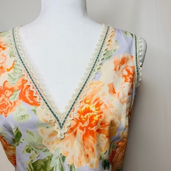 NWT Alice + Olive orange floral ruffle dress 12 - Picture 6 of 8